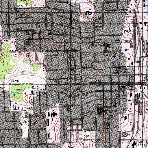 Topographic Map of Welch Street Playground, LA