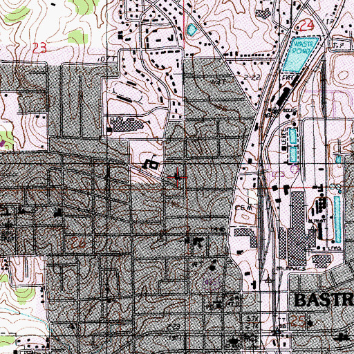 Topographic Map of West Side Baptist Church, LA