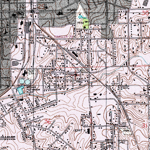 Topographic Map of White Avenue Baptist Church, LA