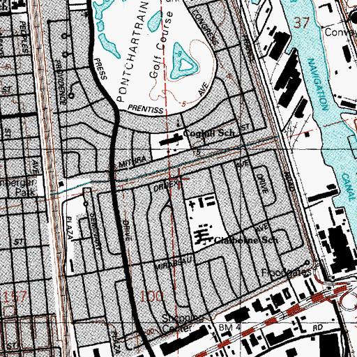 Topographic Map of Miltenberger Park, LA