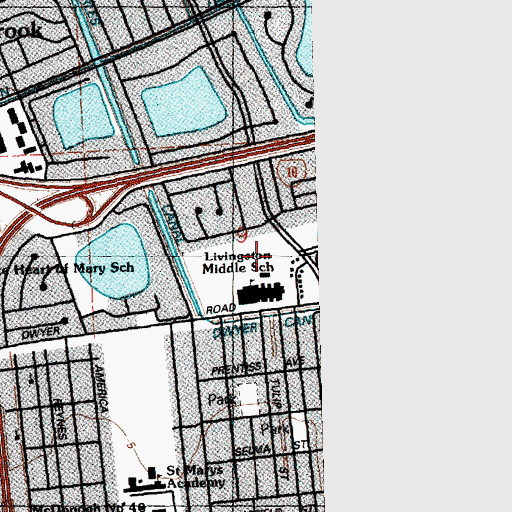 Topographic Map of Miller McCoy Academy Charter School for Math and Business, LA