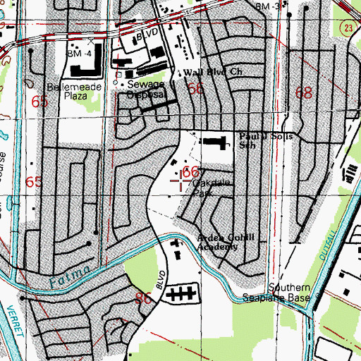 Topographic Map of Oakdale Park, LA