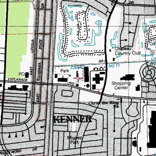 Topographic Map of A J Muss Bertolino Park, LA