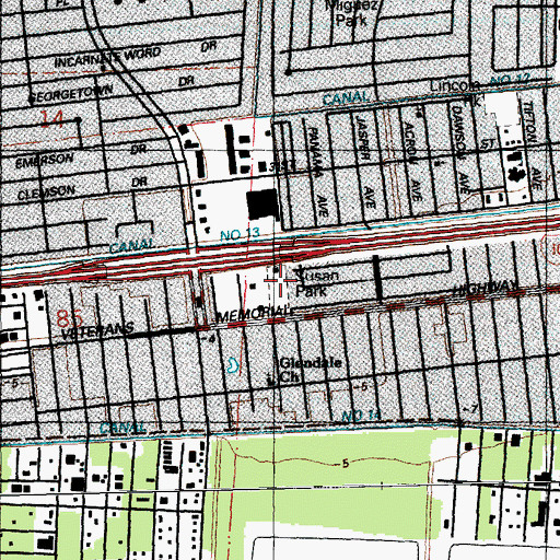 Topographic Map of Susan Park, LA