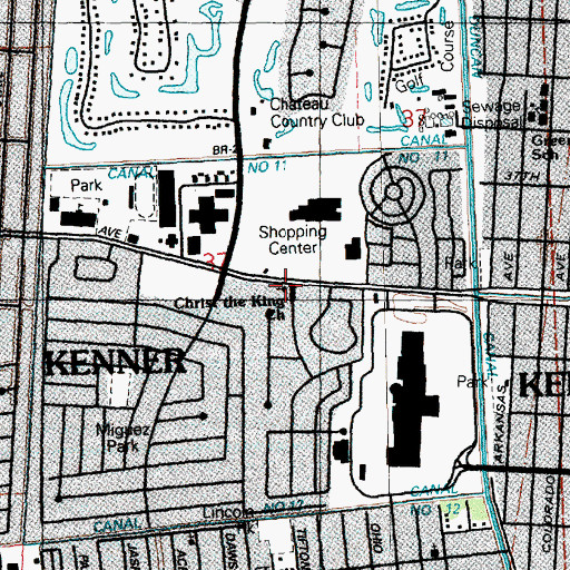 Topographic Map of Christ the King Lutheran Church, LA