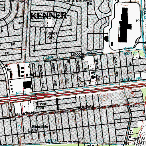 Topographic Map of Cypress Grove Missionary Baptist Church, LA