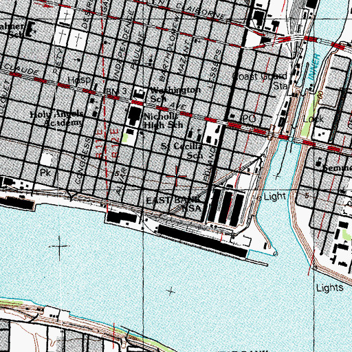 Topographic Map of Saint Mary of Angels School, LA