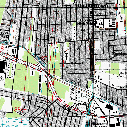 Topographic Map of New Salem Church, LA