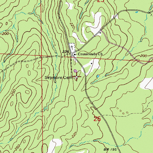 Topographic Map of Seymore Cemetery, AR