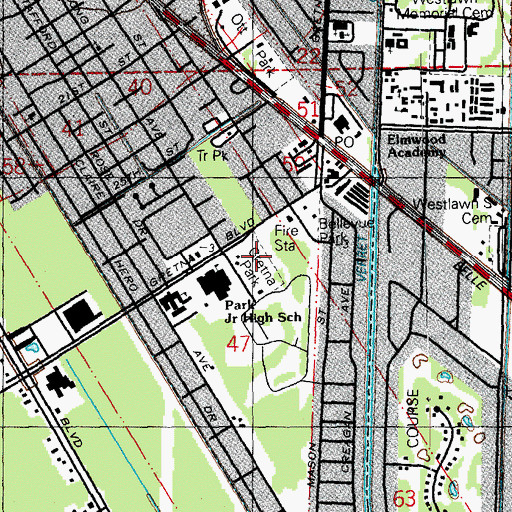 Topographic Map of Gretha Park, LA