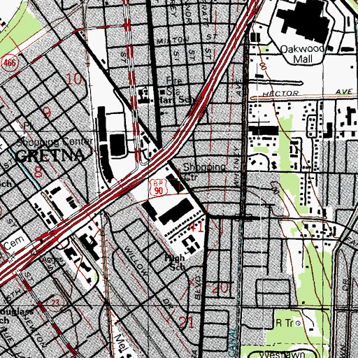 Topographic Map of Westside South Shopping Center, LA