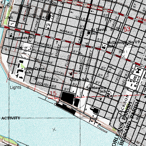 Topographic Map of Christ School, LA
