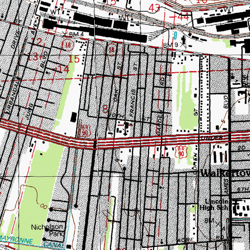 Topographic Map of Concordia Lutheran School, LA