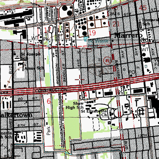 Topographic Map of Phillips Junior College, LA
