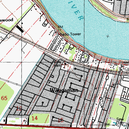 Topographic Map of Kark Park, LA