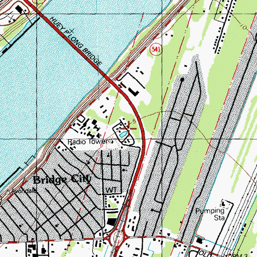 Topographic Map of Jefferson Parish Fire Training Center, LA