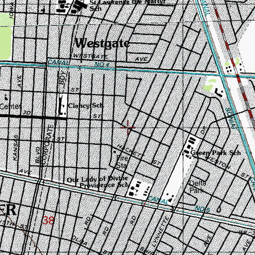 Topographic Map of Banche Career Center, LA