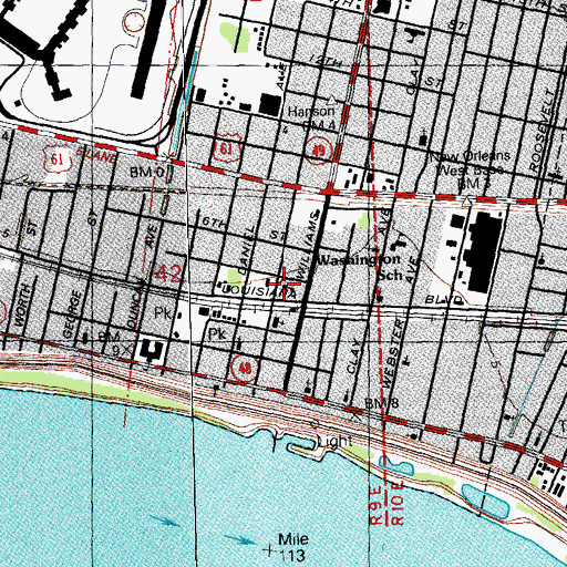 Topographic Map of Our Lady Perpetual Help School, LA