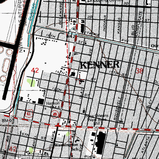 Topographic Map of First Baptist Christian School (historical), LA