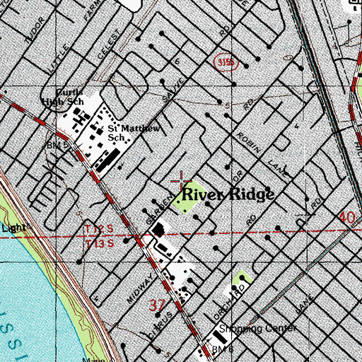 Topographic Map of River Ridge, LA