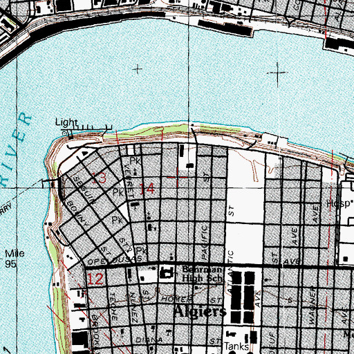 Topographic Map of Belleville School (historical), LA