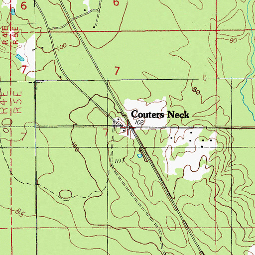 Topographic Map of Couters Neck, LA