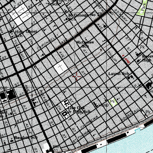 Topographic Map of Gordon Academy (historical), LA