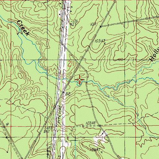Topographic Map of Holly Branch, LA