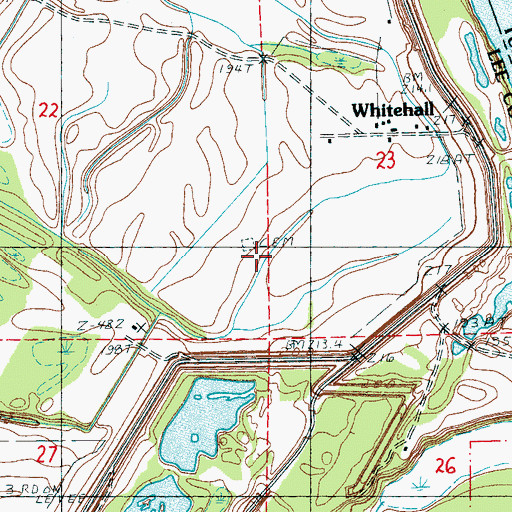 Topographic Map of Shady Grove Cemetery, AR