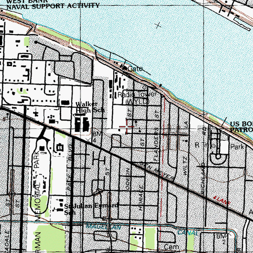 Topographic Map of Lawton School (historical), LA