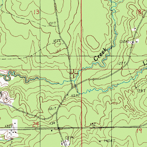 Topographic Map of Little Creek, LA