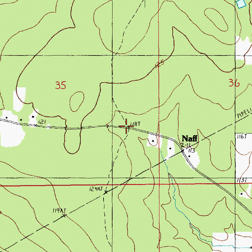 Topographic Map of Naff, LA
