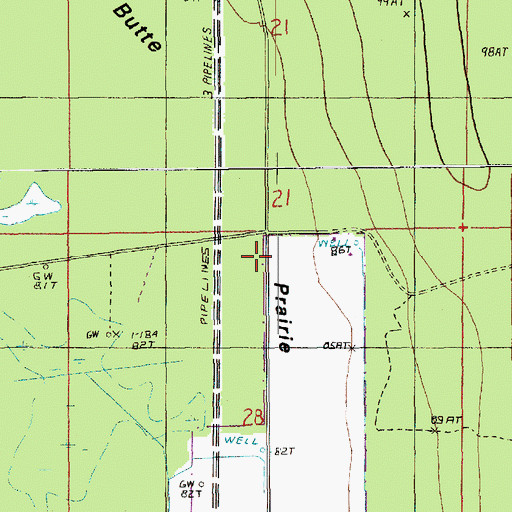 Topographic Map of Prairie de Butte, LA