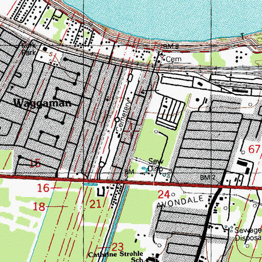 Topographic Map of Pricetown (historical), LA