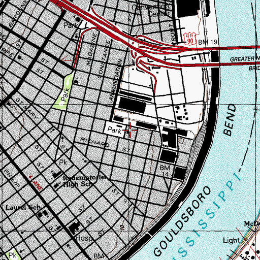Topographic Map of Saint Michael Special School, LA