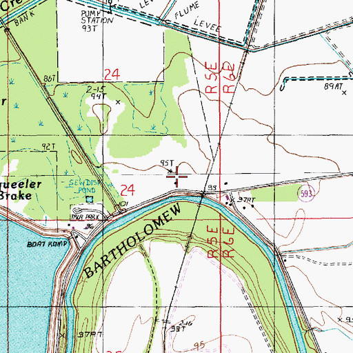 Topographic Map of Wardville, LA