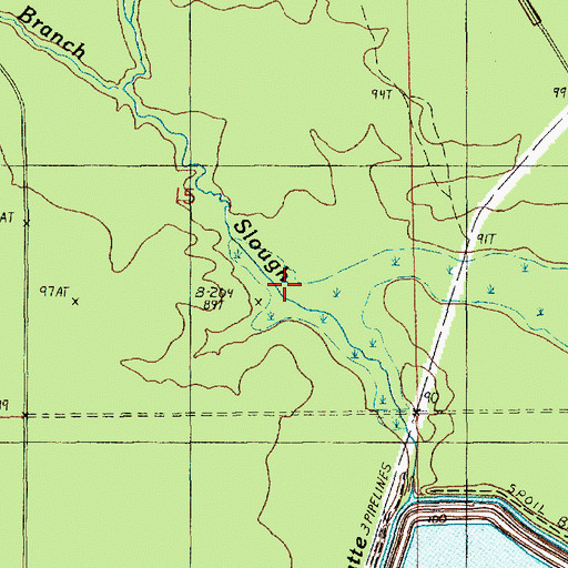Topographic Map of White Oak Slough, LA