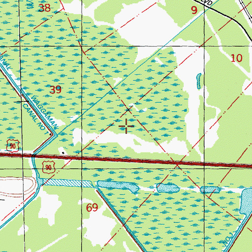 Topographic Map of Willswood Pond (historical), LA