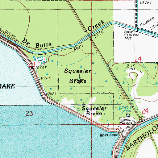 Topographic Map of Squeeler Brake, LA