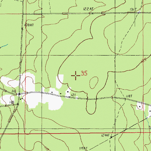 Topographic Map of Ward Two, LA