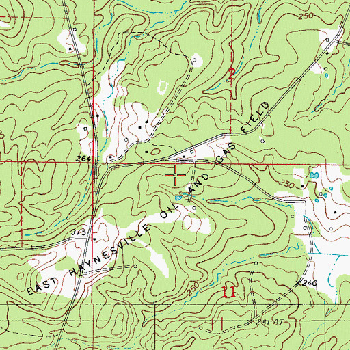 Topographic Map of East Haynesville Oil and Gas Field, LA