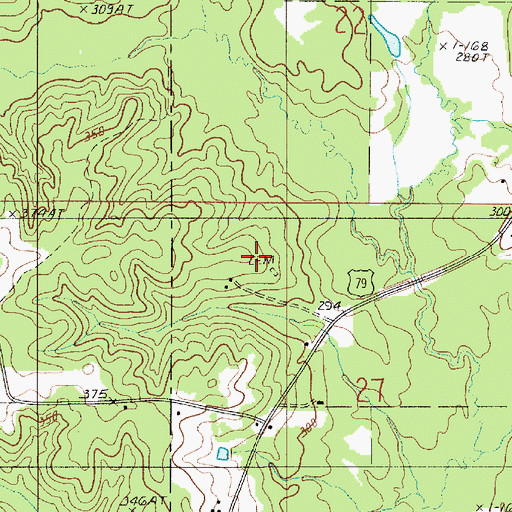Topographic Map of Alexander Cemetery, LA