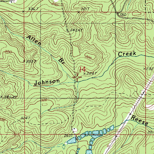 Topographic Map of Allen Branch, LA