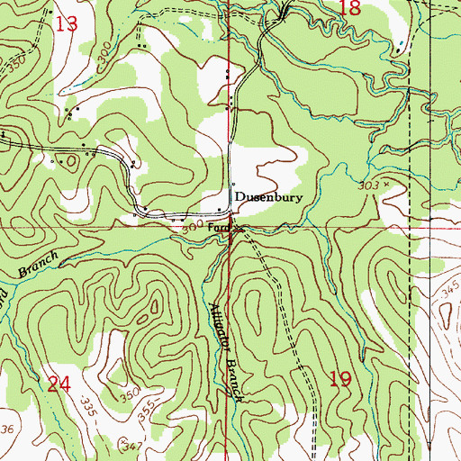 Topographic Map of Alligator Branch, LA