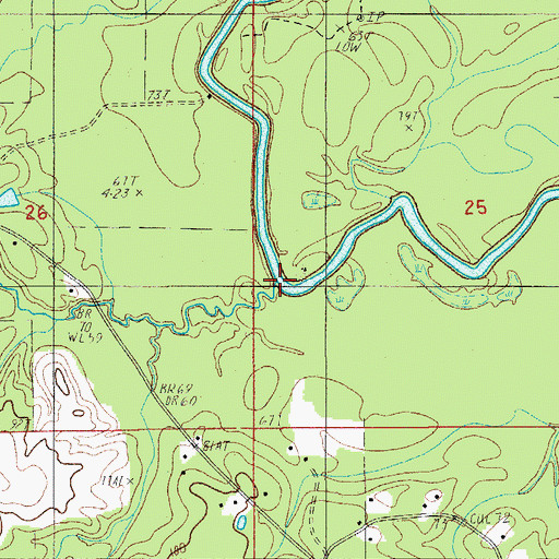 Topographic Map of Anderson Creek, LA