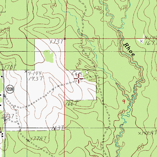 Topographic Map of Antioch Cemetery, LA