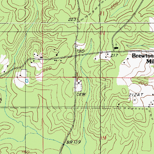 Topographic Map of Antioch Church, LA