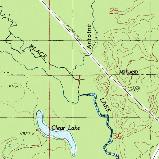 Topographic Map of Antoine Creek, LA