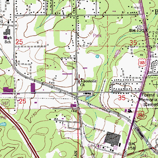Topographic Map of Apostolic Church, LA