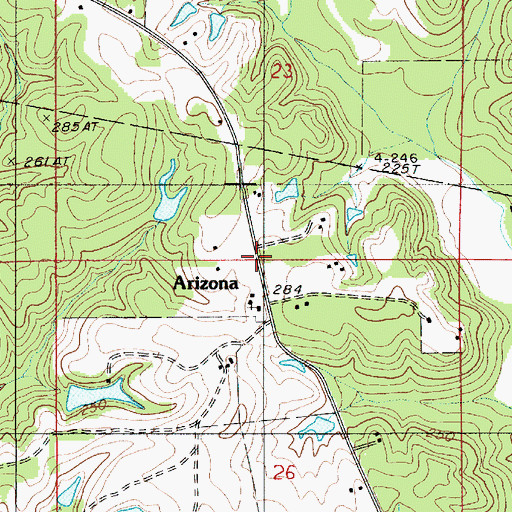 Topographic Map of Arizona, LA